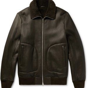Theory Eli Men's Lamb Shearling Jacket - Military Green - Size S -$1995 MSRP